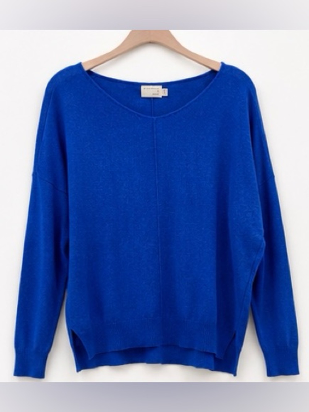 Dreamers by Debut Royal Blue Lightweight Front Seam Boat Neck Sweater M/L